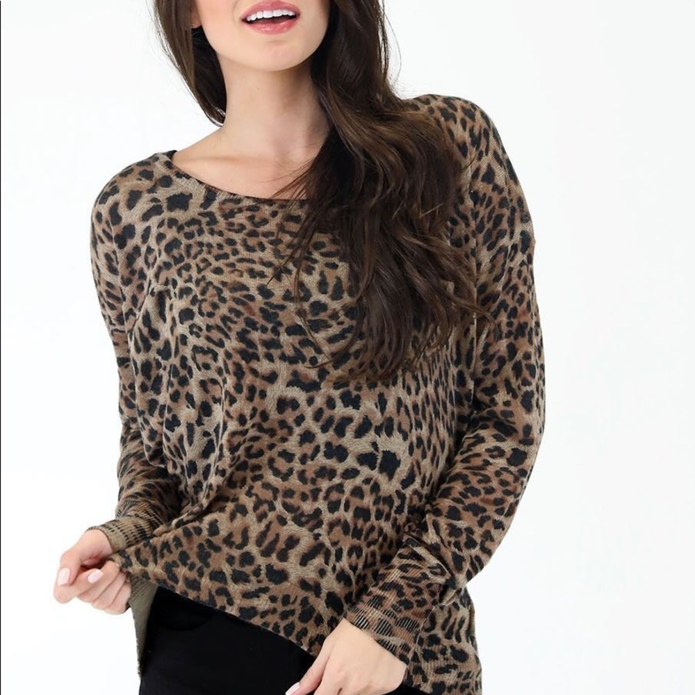 NWT - La La Leopard Sweater